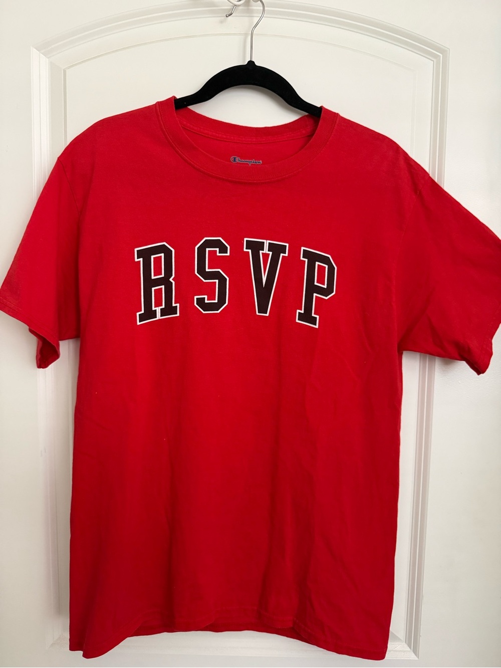 RSVP x Champion Red Graphic Crewneck Tee
